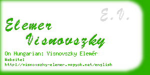 elemer visnovszky business card