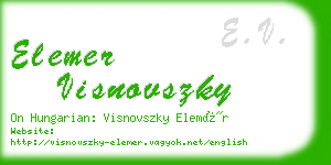 elemer visnovszky business card